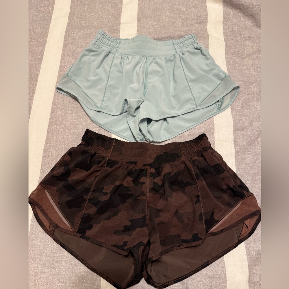 lululemon athletica Light Blue and Brown Camo Shorts